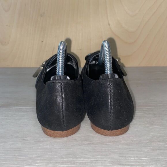 Dbayle Black Buckle Rhinestone Flats Women's 6 - Picture 4 of 10